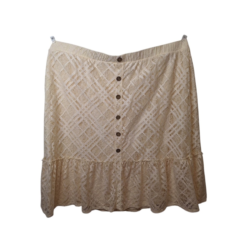 Cato Cottagecore Skirt Womens 26/28W Fairy Boho Lace Coquette‎ Midi Romantic
